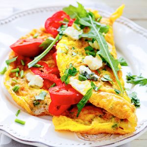 Vegetable Omelet with Feta Cheese