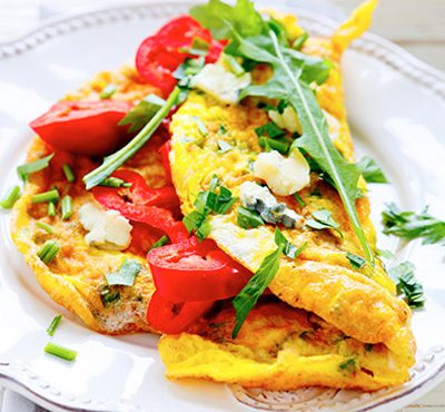 Vegetable Omelet with Feta Cheese