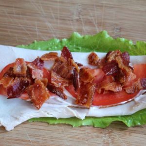 Turkey Bacon, Lettuce, and Tomato Roll-Up